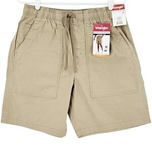 Wrangler Mens Stretch Elastic Drawstring Relaxed Tan Shorts Sz Small (29-31) NWT